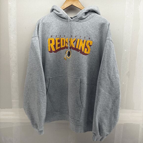 Vintage Washington Redskins Spellout NFL NFC East Hoodie Reebok Size XL Gray - Picture 3 of 7